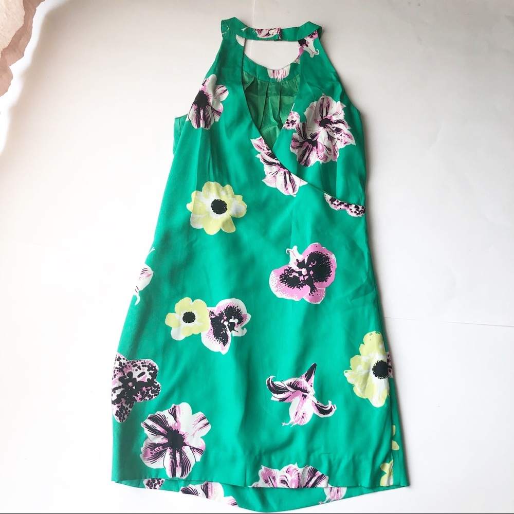 J Crew dress green floral size 0 - Picture 4 of 7